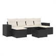 Afuera Living Contemporary 7 Piece Poly Rattan Sofa Set in Black