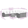 Afuera Living Contemporary 10 Piece Poly Rattan Large Sofa Set in Black