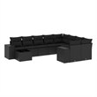 Afuera Living Contemporary 10 Piece Poly Rattan Sofa Set in Black