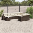 Afuera Living Contemporary 10 Piece Poly Rattan Large Sofa Set in Brown