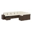 Afuera Living Contemporary 10 Piece Poly Rattan Large Sofa Set in Brown
