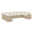 Afuera Living Contemporary 10 Piece Poly Rattan Large Sofa Set in Beige