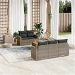 Afuera Living Contemporary 6 Piece Poly Rattan Sofa Set in Gray