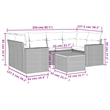 Afuera Living Contemporary 7 Piece Poly Rattan Sofa Set in Black/Cream
