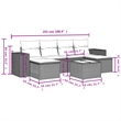 Afuera Living Contemporary 7 Piece Poly Rattan Sofa Set in Gray/Beige