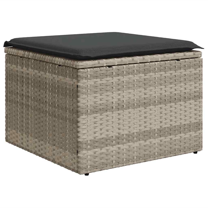 Afuera Living Contemporary 7 Piece Poly Rattan Sofa Set in Gray