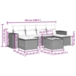 Afuera Living Contemporary 7 Piece Poly Rattan Sofa Set in Gray