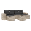 Afuera Living Contemporary 7 Piece Poly Rattan Sofa Set in Gray
