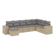 Afuera Living 8 Piece Poly Rattan Small Sofa Set in Gray/Beige