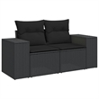 Afuera Living Contemporary 7 Piece Poly Rattan Sofa Set in Black