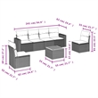 Afuera Living Contemporary 7 Piece Poly Rattan Sofa Set in Black