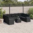 Afuera Living Contemporary 10 Piece Poly Rattan Small Sofa Set in Black