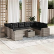 Afuera Living Contemporary 10 Piece Poly Rattan Sofa Set in Gray