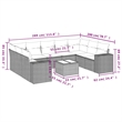 Afuera Living Contemporary 10 Piece Poly Rattan Sofa Set in Gray