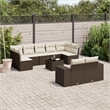 Afuera Living Contemporary Poly Rattan Sofa Set in Brown/Cream