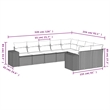Afuera Living Contemporary Poly Rattan Sofa Set in Black/Cream