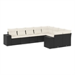 Afuera Living Contemporary Poly Rattan Sofa Set in Black/Cream