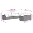 Afuera Living Contemporary Synthetic Poly Rattan 9 Piece Sofa Set in Beige