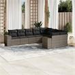 Afuera Living Contemporary 9 Piece Poly Rattan Sofa Set in Gray