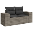 Afuera Living Contemporary 9 Piece Poly Rattan Sofa Set in Gray