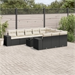 Afuera Living Contemporary 11 Piece Poly Rattan Sofa Set in Black