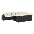 Afuera Living Contemporary 11 Piece Poly Rattan Sofa Set in Black