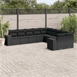 Afuera Living Contemporary 10 Piece Poly Rattan Sofa Set in Black