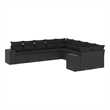 Afuera Living Contemporary 10 Piece Poly Rattan Sofa Set in Black