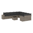 Afuera Living Contemporary 11 Piece Poly Rattan Small Sofa Set in Gray