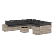 Afuera Living Contemporary 11 Piece Poly Rattan Sofa Set in Gray