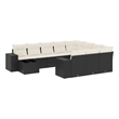 Afuera Living Contemporary 11 Piece Poly Rattan Sofa Set in Black/Cream