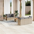 Afuera Living 6 Piece Poly Rattan Sofa Set in Gray/Brown/Beige