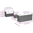 Afuera Living 6 Piece Poly Rattan Sofa Set in Gray/Brown/Beige