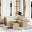 Afuera Living 6 Piece Poly Rattan Sofa Set in Brown/Cream/Beige