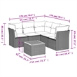 Afuera Living 6 Piece Poly Rattan Sofa Set in Brown/Cream/Beige