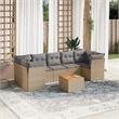 Afuera Living Contemporary Synthetic Poly Rattan 8 Piece Patio Sofa Set