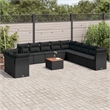 Afuera Living Contemporary 12 Piece Poly Rattan Sofa Set in Black