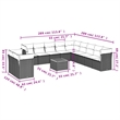 Afuera Living Contemporary 12 Piece Poly Rattan Sofa Set in Black