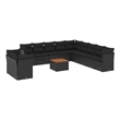 Afuera Living Contemporary 12 Piece Poly Rattan Sofa Set in Black