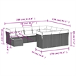 Afuera Living Contemporary 11 Piece Poly Rattan Sofa Set in Gray/Beige