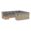 Afuera Living Contemporary 11 Piece Poly Rattan Sofa Set in Gray/Beige