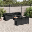 Afuera Living Contemporary Synthetic Poly Rattan Large Sofa Set in Black/Brown