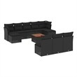 Afuera Living Contemporary Synthetic Poly Rattan Large Sofa Set in Black/Brown