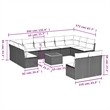 Afuera Living Contemporary Synthetic Poly Rattan 13 Piece  Sofa Set in Beige