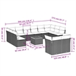 Afuera Living 13 Piece Poly Rattan Small Sofa Set in Gray/Brown/Beige