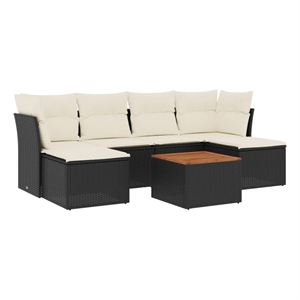 Afuera Living 7 Piece Solid Acacia Wood Furniture Set in Black