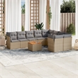 Afuera Living Contemporary 10 Piece Poly Rattan Sofa Set in Gray/Beige