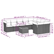 Afuera Living Contemporary 10 Piece Poly Rattan Sofa Set in Gray/Beige