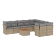 Afuera Living Contemporary 10 Piece Poly Rattan Sofa Set in Gray/Beige