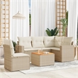 Afuera Living 6 Piece Poly Rattan Sofa Set in Brown/Cream/Beige